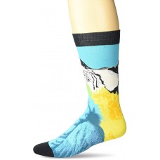 K. Bell Men's Macaw Crew Socks Socks 1 Pair, Blue, Mens Sock Size 10-13/Shoe Size 6.5-12
