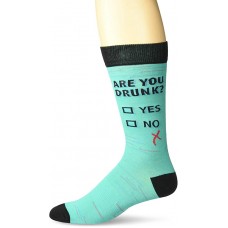K. Bell Men's Not Drunk Crew Socks Socks 1 Pair, Teal, Mens Sock Size 10-13/Shoe Size 6.5-12