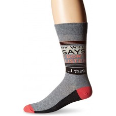 K. Bell Men's My Wife Says Crew Socks Socks 1 Pair, Charcoal Heather, Mens Sock Size 10-13/Shoe Size 6.5-12