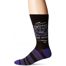 K. Bell Men's Wine Mixer Crew Socks Socks 1 Pair, Black, Mens Sock Size 10-13/Shoe Size 6.5-12