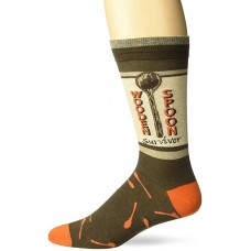 K. Bell Men's Wooden Spoon Crew Socks Socks 1 Pair, Brown, Mens Sock Size 10-13/Shoe Size 6.5-12