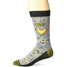 K. Bell Men's Chicken Butt Crew Socks Socks 1 Pair, Charcoal Heather, Mens Sock Size 10-13/Shoe Size 6.5-12