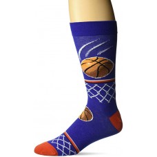 K. Bell Men's Basketball Crew Socks Socks 1 Pair, Blue, Mens Sock Size 10-13/Shoe Size 6.5-12