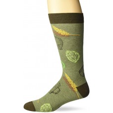 K. Bell Men's Micro Brew Crew Socks Socks 1 Pair, Green, Mens Sock Size 10-13/Shoe Size 6.5-12
