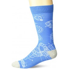 K. Bell Men's Engineer Crew Socks 1 Pair, Blue, Mens Sock Size 10-13/Shoe Size 6.5-12