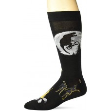 K. Bell Men's T-Rex Ride Crew Socks Socks 1 Pair, Black, Mens Sock Size 10-13/Shoe Size 6.5-12