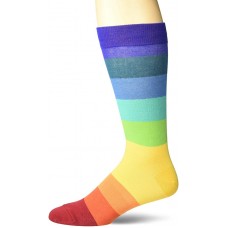 K. Bell Men's Stripe 12 Crew Socks Socks 1 Pair, Rainbow, Mens Sock Size 10-13/Shoe Size 6.5-12