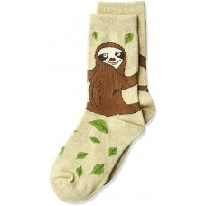 K. Bell Sloth Crew Socks Socks 1 Pair, Oatmeal Heather, Kids Sock Size 7-8.5/Shoe Size 11-4