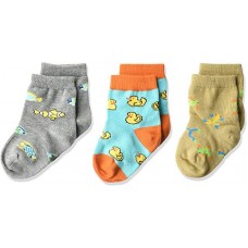 K. Bell Colorful Fish 3Pk Infant Crew Socks 1 Pair, Charcoal Heather, Infant's Size: 12-24 Months
