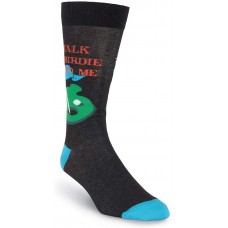 K. Bell Men's Talk Birdie To Me Crew, Black, Mens Sock Size 10-13/Shoe Size 6.5-12, 1 Pair