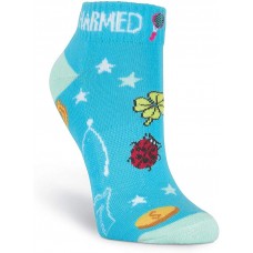 K. Bell Charmed Half Cushion, Blue, Womens Sock Size 9-11/Shoe Size 4-10, 1 Pair