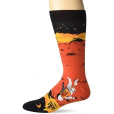K. Bell Men's Red Planet Crew Socks 1 Pair, Red, Men's  Size Shoe 10-13