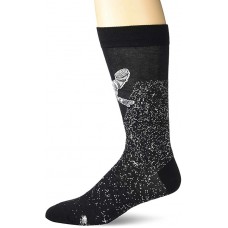 K. Bell Men's Clean Space Crew Socks 1 Pair, Black, Men's  Size Shoe 10-13