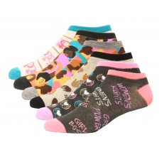 K. Bell Colorful Women 6 Pair Pack No Show Socks, Black Assorted, Women's  Size Shoe 9-11
