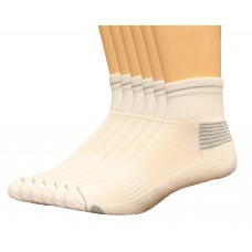 Lee Men's Antimicrobial & Odor Quarter Socks 6 Pair, White, Men's 6-12