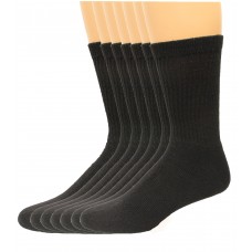 Lee Men's Crew Sport Socks 7 Pair, Black, Men's 6-12