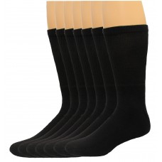 Lee Men's Big & Tall Crew Sport Socks 7 Pair, Black, Men's 13-16