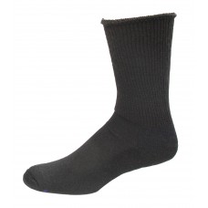 Medipeds Coolmax Cotton Half Cushion Extra Wide Crew Socks 2 Pair, Black, M9-12