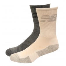 New Balance Crew Socks, Grey Multi, (M) Ladies 6-10/Mens 6-8.5, 6 Pair