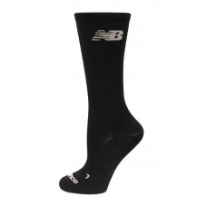 New Balance Lightweight Running Crew Socks, True Black, (M) Ladies 6-10/Mens 6-8.5, 1 Pair