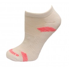 New Balance Performance Cushion No Show Socks, White Multi, (M) Ladies 6-10/Mens 6-8.5, 3 Pair