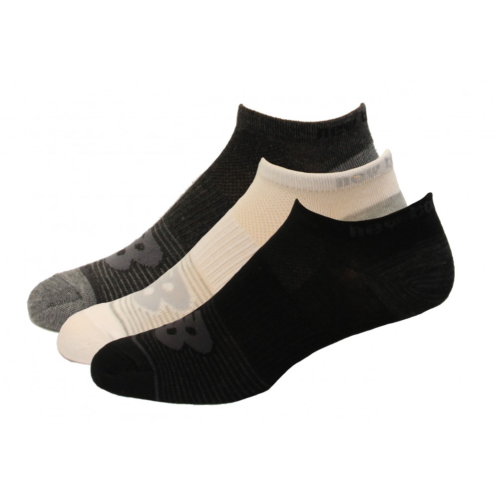 New Balance No Show Flatknit Socks, Black Multi, (M) Ladies 6-10/Mens 6 ...