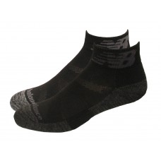 New Balance Performance Cushion Quarter Crew Socks, Black, (M) Ladies 6-10/Mens 6-8.5, 6 Pair