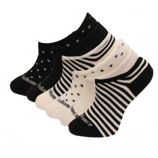 New Balance No Show Liner Socks, Black Assorted, (M) Ladies 6-10/Mens 6-8.5, 6 Pair
