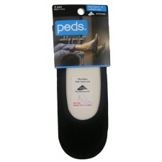 Peds Seamless Ultra Low Cut Liner, Women Size 8-12, 2 Pair (Black)