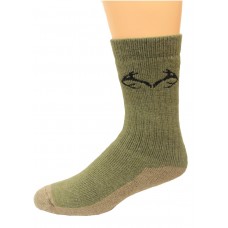 RealTree Outdoorsman Crew Socks, 1 Pair, Medium (M 4-9), Olive