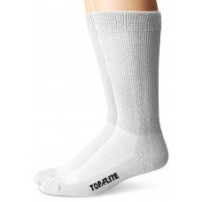 Top Flite Non-Binding Ultra-Dri Crew Socks, White, (L) W 9-12 / M 9-13, 2 Pair