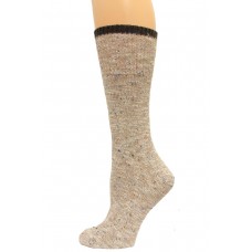 Wise Blend Fleck Marl Crew Socks, 1 Pair, Khaki, Medium, Shoe Size W 6-9