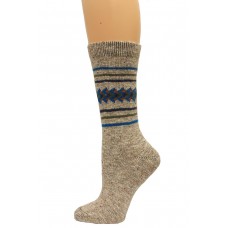 Wise Blend Aztec Crew Socks, 1 Pair, Natural, Medium, Shoe Size W 6-9