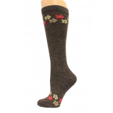 Wise Blend Daisy Knee High Socks, 1 Pair, Brown, Medium, Shoe Size W 6-9