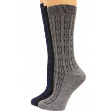 Wise Blend Cable Crew Socks, 3 Pair, Classics, Medium, Shoe Size W 6-9