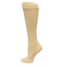 Wrangler Ladies Ruffle Knee High Socks 1 Pair, Natural, W 7.5-9.5